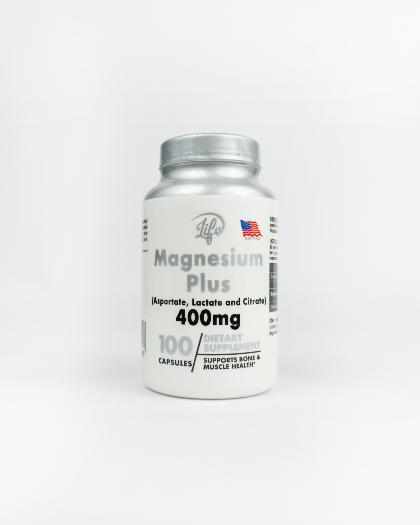 Magnesium Plus 400mg (Aspartate, Lactate & Citrate) – 100 cápsulas
