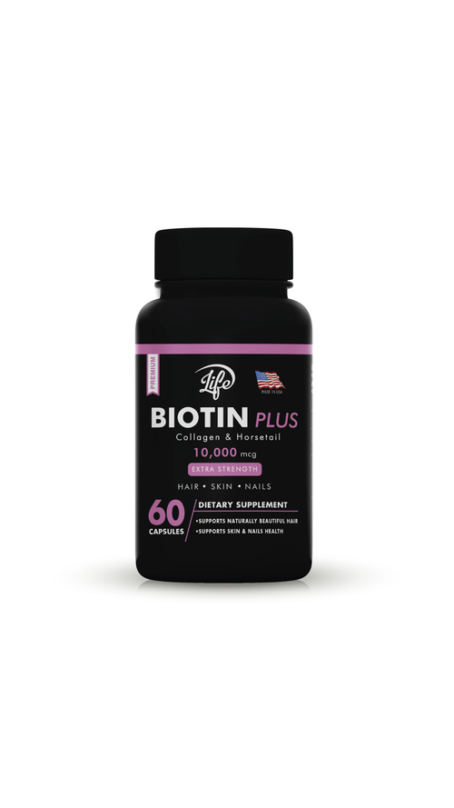 Biotin Plus – 60 Cápsulas | Cabello fuerte, piel radiante y uñas saludables